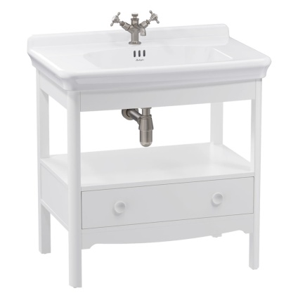 Burlington Guild 850mm Varley White Furniture Wash Stand & Basin